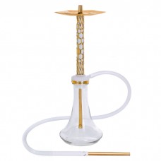 Кальян Embery MONO-H 4.0 Supreme Gold White с колбой Embery Clear 63 см