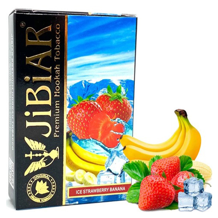 Табак Jibiar Ice Strawberry Banana (Лед, Клубника, Банан)