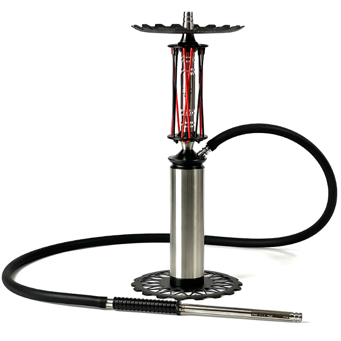 Кальян Trumpet Hookah Rider Black and Red на колбі Steel